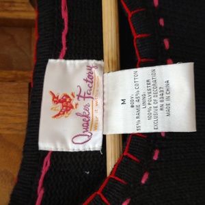 Quaker Factory Beaded Christmas Tree Sweater Black Light Up Women's Medium